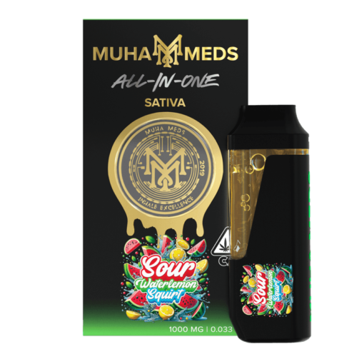 Sour Watermelon Squirt Sativa Muha Meds Disposable 1000mg THC